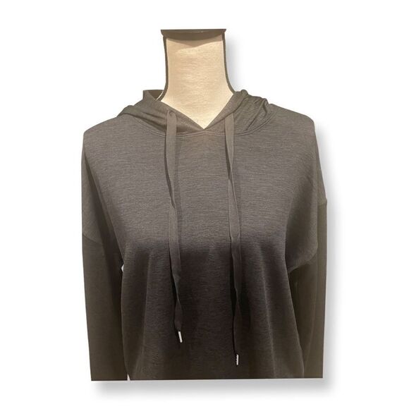 Ladies Pullover Long Sleeve Hoodie Charcoal Gray Large - Picture 2 of 7